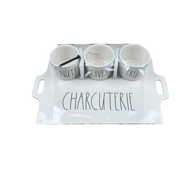 RAE DUNN 16" CHARCUTERIE BOARD Nuts Olives Fruit bowls! Wedding House gift! NEW! - Picture 4 of 4
